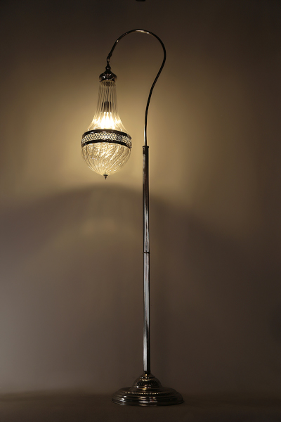 Pyrex Glass Swan Neck Floor Lamp Model 1